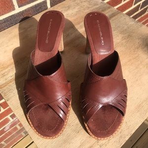 Brown Open toe Mules